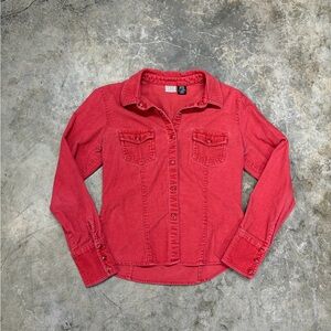 Vintage Corduroy Snap Front Button Shirt Arizona Jean Co. Red Women’s Medium